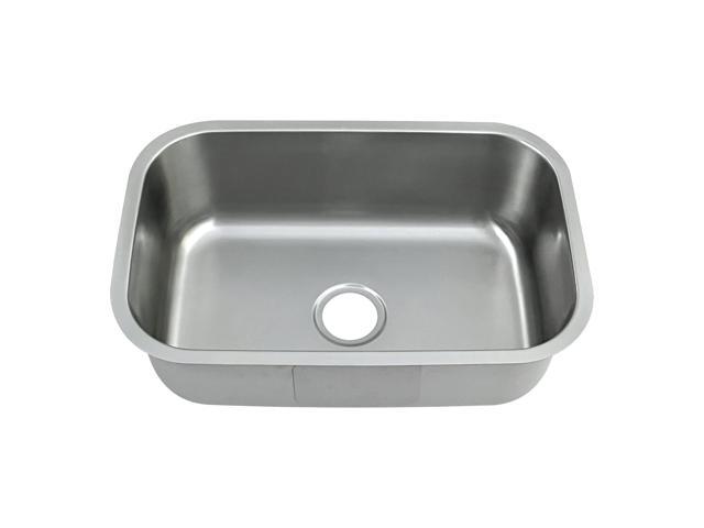 27 Inch Undermount Kitchen Sink 18 Gauge Stainless Steel Single Bowl Curved Shape Commercial Grade Satin Finish Sinks 27' x 18' x 9' (Sink Only)