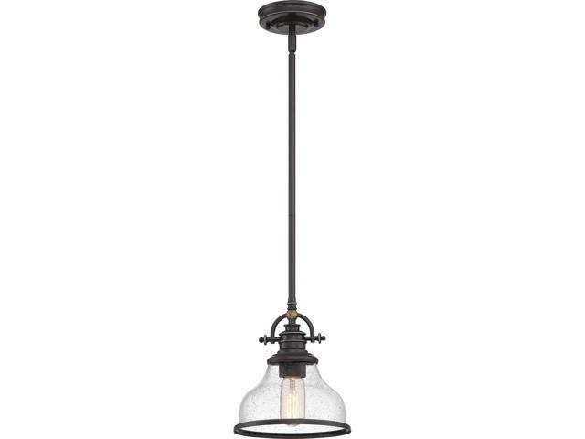 Grant 8' Mini Pendant Light, Palladian Bronze with Clear Seeded Glass, 13'48' Adjustable Height for Kitchen Island or Bar