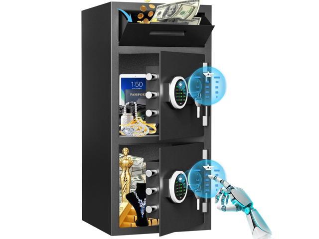 6.5 Cub Extra Large Home Safe Fireproof Waterproof, Deposit Box with Drop Slot, Drop Safes for Business, Large Money Box with Digital Backlit...