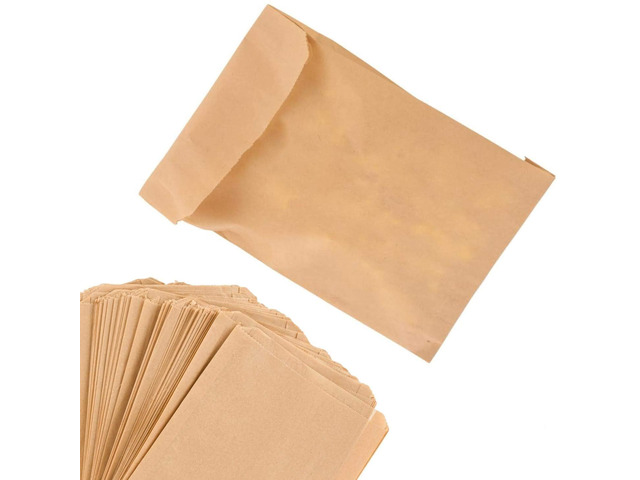 Paper Sandwich Bags Kraft Brown (200 Pack), Food Grade Unbleached Kraft Paper for Bakery, Cookies, Treats, Snacks, Sandwiches