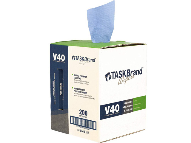 N-V040CGB Blue V40 Value Series Center Pull Wiper Sheets, All-Purpose Disposable Cleaning Towels, 10 x 11.5 Inches, Roll of 200