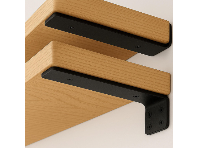 Floating Shelf Bracket 12 Inch of 6 Pack Heavy Duty Shelf Brackets Brackets for Shelves Black Coated Metal L Bracket Wall Shelf Support DIY...