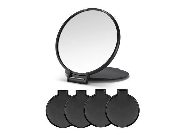 4 Pack Compact Mirrors Bulk for Party Favors Purse Travel, Black mini mirror bulk, folding travel mirror, for wedding favors, goodie bag fillers,...