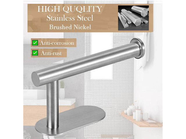 Self Adhesive Toilet Paper Holder - Brushed Nickel2 Pcs Toilet Paper Holder Wall Mount for Bathroom,Stainless Steel Command Strip Toilet Paper Roll...