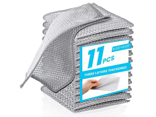 PCS Upgraded 3-Layer Non-Scratch Wire Dishcloths Steel Wire Dish Cloths for Kitchen, Dish Towels & Wire Dishwashing Rags Reusable Wire Rags for...