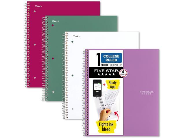 Five Star Spiral Notebook + Study App, 100 Sheets, 1 Subject, College Ruled Paper, Fights Ink Bleed, Water Resistant Cover, 820337-ECM, Purple,...