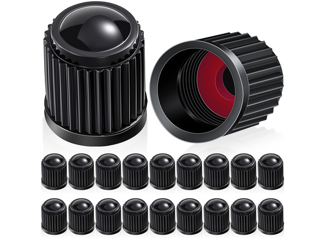 20 Pcs Tire Valve Stem Caps Universal Tire Caps,Black Universal Fit for SUV Trucks Motorcycles Bikes, Dust Waterproof Design, Durable Plastic...