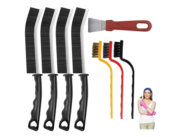 8Pcs Crevice Cleaning Brushes for Household Use, Grout Cleaner Brush, Hard Bristle Gap Cleaning Tool, Suitable for Kitchen, Bathroom and Other...