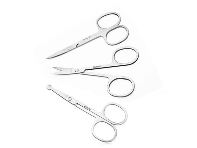 Small Scissors, 3.5in Beauty Scissors,for Personal Facial Hair Grooming Curved and Round Design, for Trim Men/Women Eyebrows Trimming,...