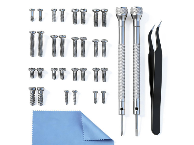 Eyeglass Repair Kit with Screws - All-in-One Glasses Repair Kit with Precision Screwdriver, Tweezers, Cleaning Cloth and Screws for Glasses -...
