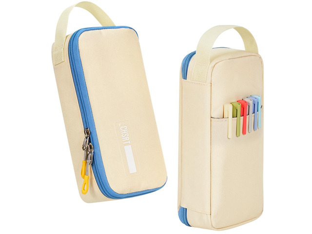 Large Capacity Pencil Case with Hidden Pocket, 1200D Oxford Fabric Zipper Pencil Pouch with Handle, Multi-Pocket Stationery Organizer for Office,...