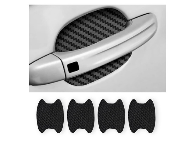 Blilo 4PCS Carbon Fiber Car Door Cup Protector Films, Black non-marking protective layer, paint-covering barrier, fits most cars, SUVs and...