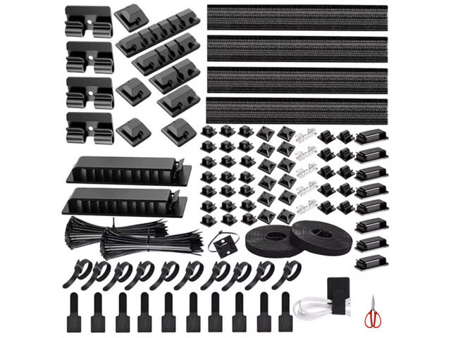 314 Piece Cord Organizer & Cable Management Set, All in One Desk and TV Cable Management Kit with Clips, Sleeves, Ties, Mounts for Home Office...