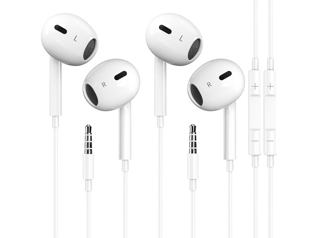 2 Pack Wired iPhone Earbuds/Wired Headphones with 3.5mm Jack Earphones [MFi Certified] with Mic Volume Control Compatible for...