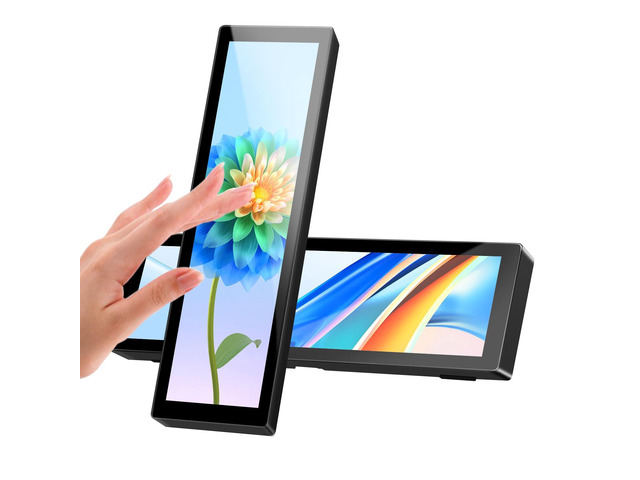 Mini Monitor for PC, Upgraded 8.8 Inch Small Touchscreen Monitor 1920x480 Stretched Bar Monitor, Sensor Panel Temperature LCD Display, IPS USB Mini...