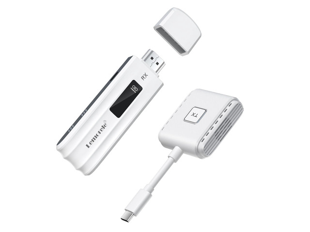 Wireless USB-C Transmitter and HDMI Receiver Kit, Plug & Play USB-C to HDMI Wireless Extender, 2.4/5G 164ft Range 1080P Full HD, for Streaming...