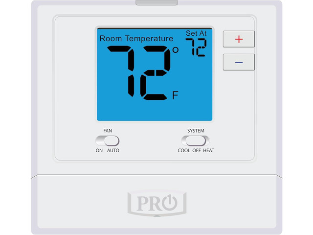 PRO1 T701 Single Stage Non-Programmable Wall Thermostat for 1 Heat/1 Cool Conventional Systems, Conventional Digital Thermostat for Home