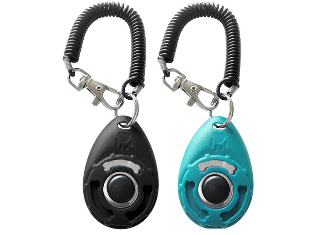 Clicker with Sring Wrist and Keyring - Pet Dog Training Clickers for Puppy, Cat, Potty, Bird, Horse, Pet, Trainer Training Tools, Behavior Aids