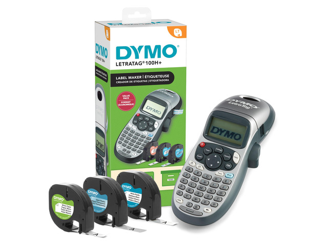 Label Maker Machine with 3 Tapes - 100H LetraTag Handheld, Includes 3 LT Label Tapes, Perfect for Home & Office Organization