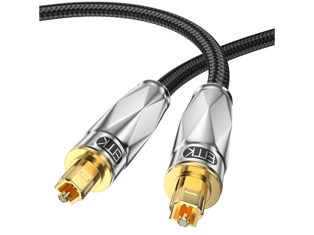 Optical Audio Cable, 1.5M, Black, Male-to-Male, Toslink, 5Gbps, For Soundbar, TV, Home Theater, DVD Player, Gaming Console, Speaker, Projector,...