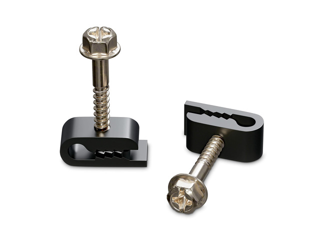 Mini Screw-in Cable Clips and Fasteners - Indoor/Outdoor Single Screw Clips - 3mm Wire Clamps for Fiber Optic Cables and Thermostat, Ground Wires -...