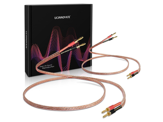 Speaker Cable with Banana Plugs, 2 Pack 2m 13 AWG Gold-Plated HiFi Speaker Wire with 4mm Male to Male Banana Tip Plugs for Speakers Amplifier...