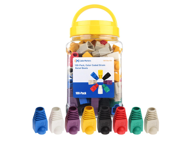 Cable Matters 100-Pack Cat6/Cat5e RJ45 Strain Relief Boots, Multicolor