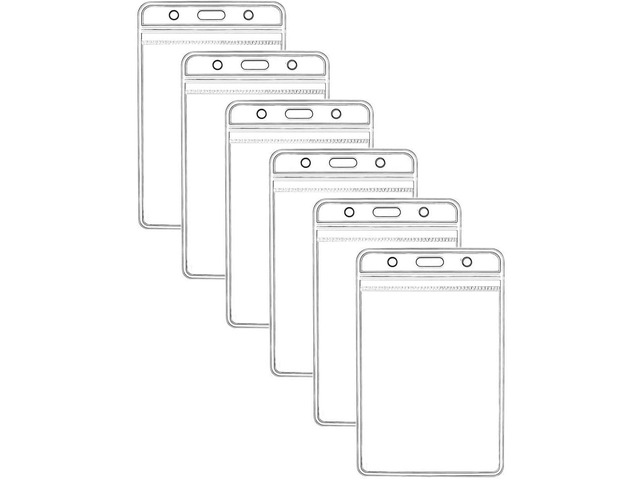 Vertical ID Badge Holders Sealable Waterproof Clear Plastic Holder, Fits RFID/Proximity/Badge Swipe Cards or Credit Card (150)