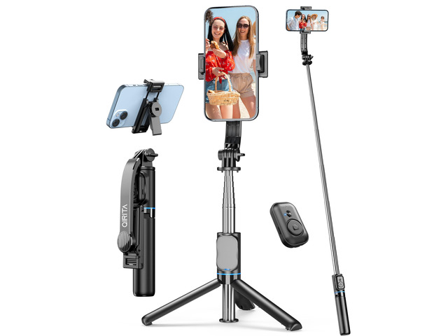 Selfie Stick, 41'' Extendable Phone Tripod Stand with Phone Holder & Detachable Remote, 360° Rotation Selfie Stick Tripod for Cell Phone Compatible...
