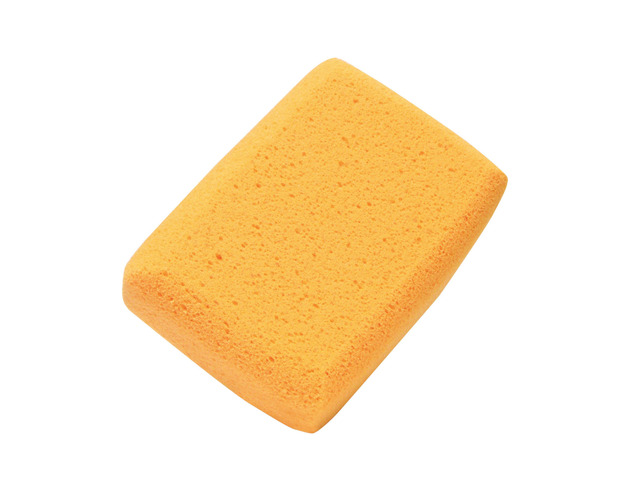 Building Grout Sponge, Tile Cleaning Tool, Orange/Yellow, 5in x 7-1/2in Polyethylene PUR Foam, Rounded Corners, Highly Absorbent, Scrubs Tough...