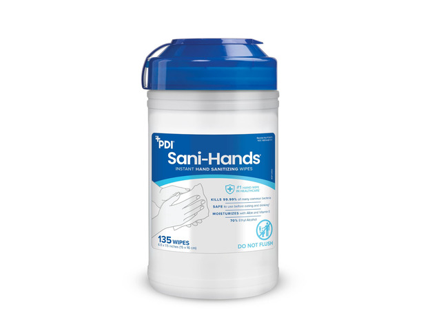 PDI SaniHands ALC Antimicrobial Alcohol Gel Hand Wipe, 135 Per Canister