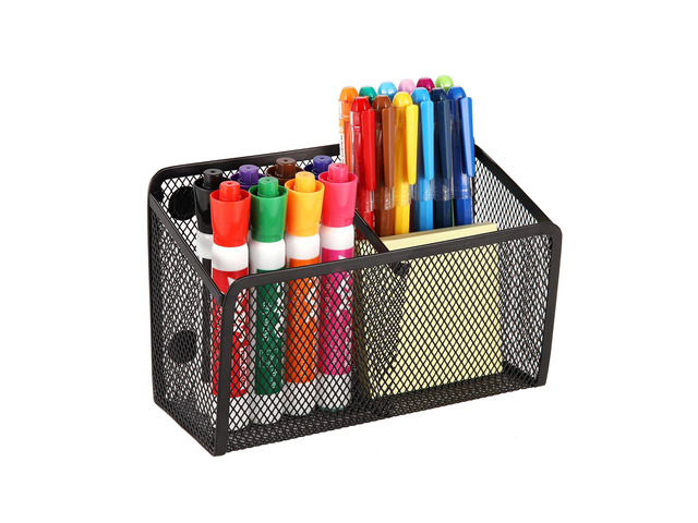 Magnetic Pencil Holder Whiteboard Pen Holder Locker Accessories (2-Slot*1) Locker Organizer, Desk Organizer, Teacher Supplies, Mesh Basket, Strong...