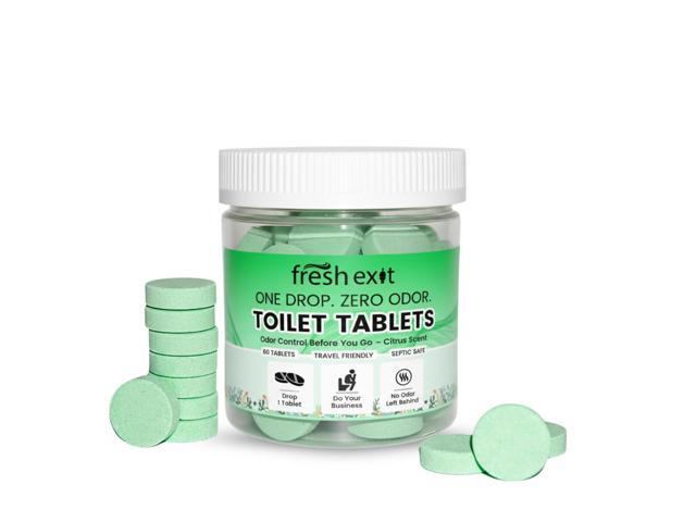 Toilet Deodorizer Tablets Drop One In and Go 60 Count Citrus Scent Odor Elimination for Bathroom Replaces Toilet Spray Long Lasting Fresh.