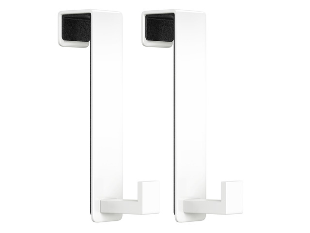 Heavy Duty Over The Door Hooks, Easy Install Door Holder for Coats, Stainless Steel Hanger Hook for Bedroom, Office, Towel (White, L Shape 2 Pack,...