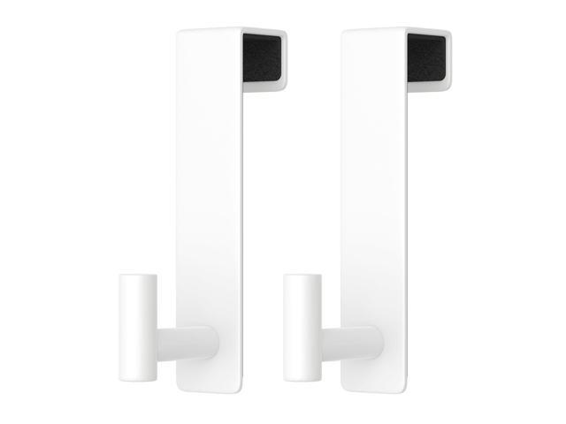 2-Pack Over The Door Hooks - Rustproof Stainless Steel Door Hangers for 1-3/4 Inch Doors, Non-Marking and Tool-Free Easy Install (White, T Shape)