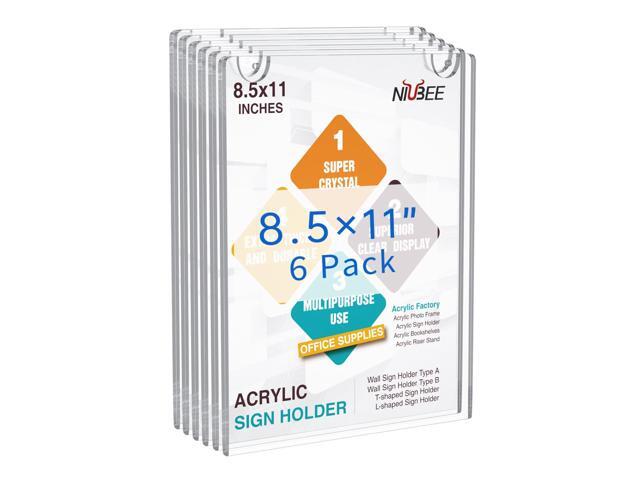 Acrylic Sign Holder 8.5 x 11 Clear Plastic Wall Mount Frame 20 Packs Easy To Swap Out Papers, With Adhesive Strips and Mounting Screws Perfect...