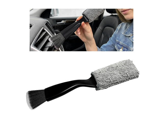 KPEOY Double Head Brush for Car Clean, 2 in 1 Soft Bristles Auto Interior Duster Portable Detailing Brushes, Double-Ended Vehicle Interior Crevice...