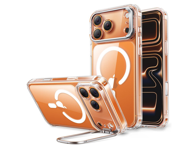 iPhone 17 Pro Case Flex Stand, for MagSafe, Clear Anti-Yellowing, 3X Military-Grade Drop Protection, Magnetic Phone Case, Shockproof Air Guard...