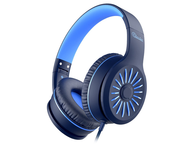 i45 Kids Headphones Wired, On-Ear Headphones for School, Grey & Blue Foldable Portable, 1.5M Cord Headphone Stereo Aux Jack 3.5mm Headset for...
