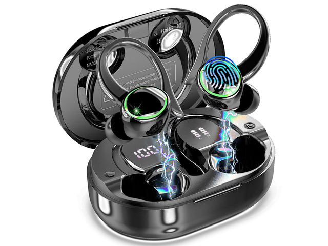 Wireless Earbuds, 2026 Bluetooth 5.4 Headphones Sports, 50 Playback Over-Ear buds with 4 ENC Noise Cancelling Mics Deep Bass Fitness Earphones Gym...