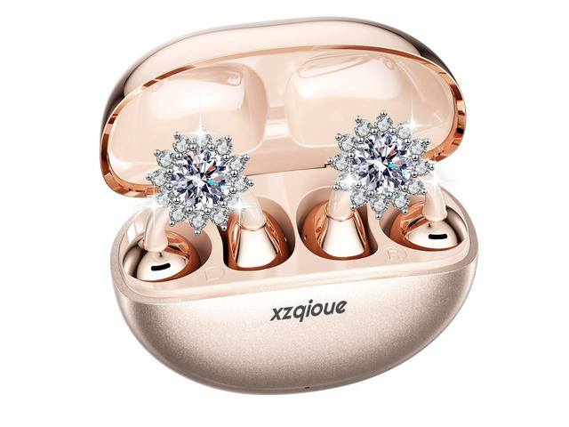 Jewelry-Inspired Clip On Earbuds,Comfortable Fit Open Ear Clip-On Headphones,Wireless Bluetooth Ear Cuff Headphones for Women,Mini Wireless...