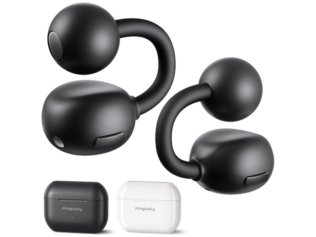 Clip On Earbuds for Small Ears, Open Ear Comfort for Running 4g Ultra-Light, Upgraded 50H Battery, Physical Button (No Accidental Touch), ENC...