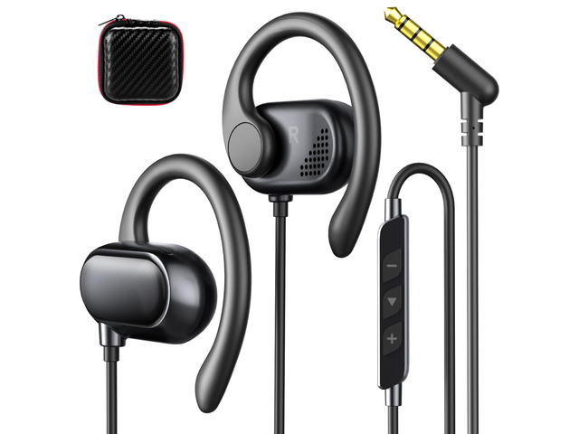 Open Ear Headphones Wired 3.5mm Earphones for Chormebook Laptop PC Over Earbuds Wired with Ear Hook& Microphone,3.5mm Plug EarBud for Samsung A15...