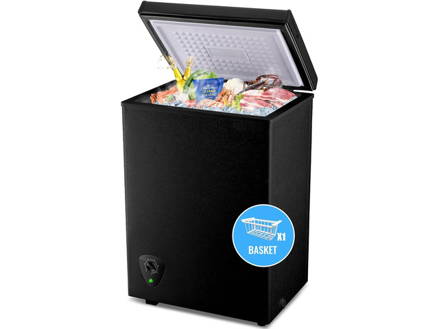 WANAI 63L Chest Freezer Deep Mini Freezer with One Removable Basket Fast Freezing Compact Size Freezers with 7 Temp Control from -11.2 to 50 ...