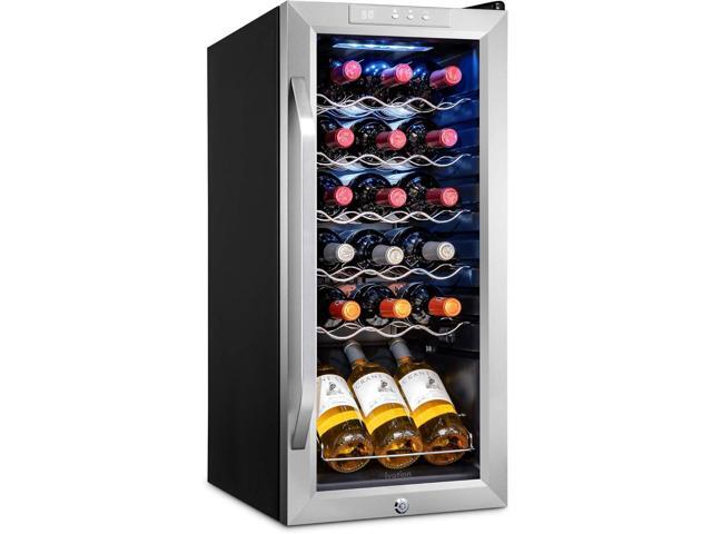 Ivation 18 Bottle Compressor Wine Cooler Refrigerator w/Lock Large Freestanding Wine Cellar For Red, White, Champagne or Sparkling Wine 41f-64f.