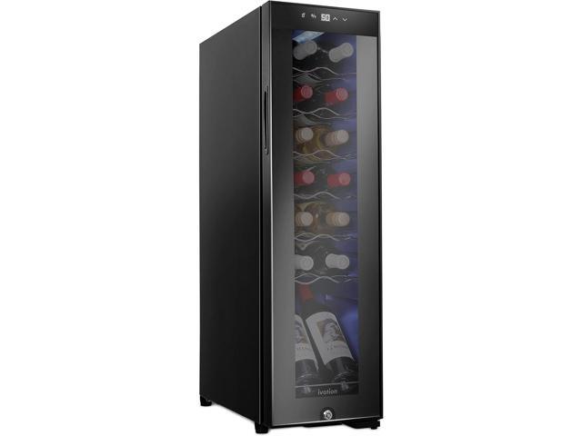 Ivation 14 Bottle Compressor Wine Cooler Refrigerator w/Lock Large Freestanding Wine Cellar For Red, White, Champagne or Sparkling Wine 41f-64f.