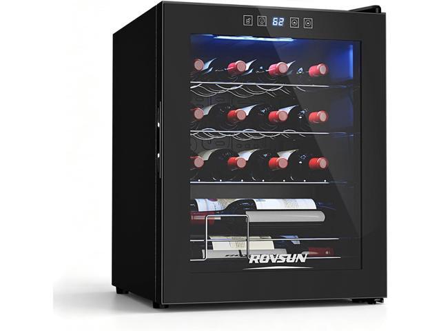 ROVSUN 16 Bottle Wine Cooler Refrigerator, Freestanding Compressor Wine Chiller, Beverage Wine Fridge with Digital Temperature Control &.