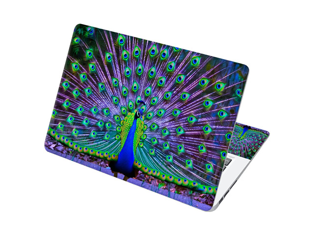 Universal Laptop Skin Sticker with 2 Wrist Pad Decals, 3-Piece Removable Vinyl Laptop Cover, Peacocks Waterproof Anti-Scratch, Easy-Trim Fit for...