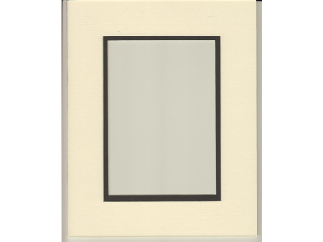 18x24 Cream & Black Double Picture Mat, Bevel Cut for 12x18 Picture or Photo