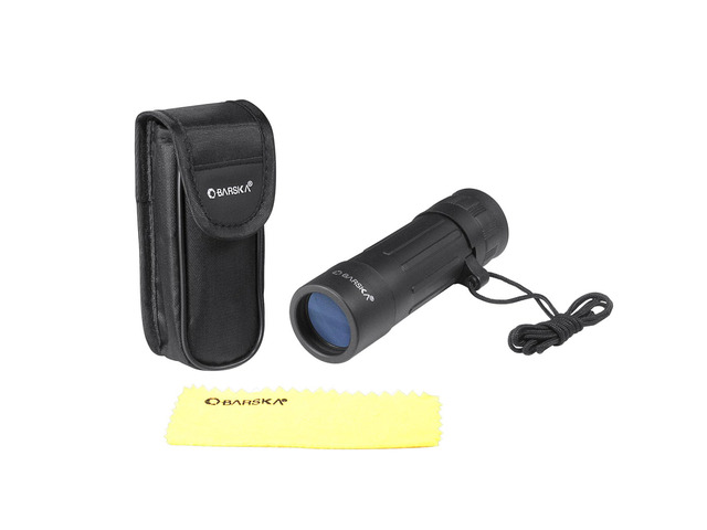 X BARSKA Lucid 10x25 Monocular with BK-7 Roof Prisms and Fully Coated Optics (Black)